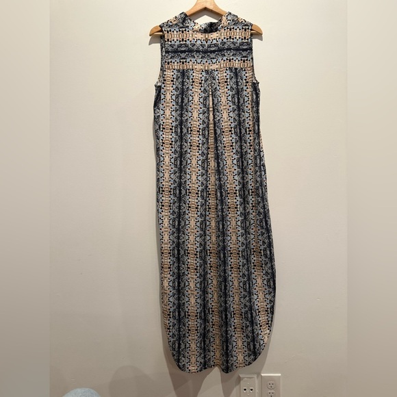 Marie Oliver Animal Print Sleeveless Maxi Dress size M 100% silk EUC - Picture 2 of 7